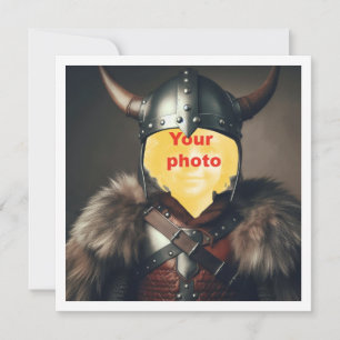 Place my face in the picture, viking warrior card