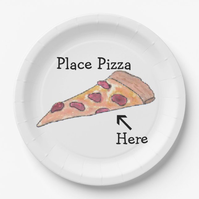 "Place Pizza Here" Plate (Front)