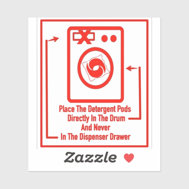 'Place Pods Directly In' Laundromat Red Overlay  (Sheet)