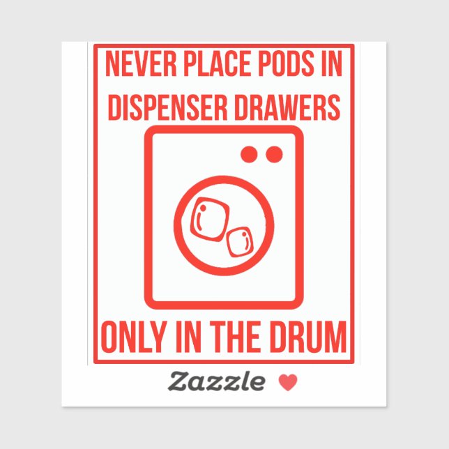 'Place Pods In The Drum' Laundromat Red Overlay  (Sheet)