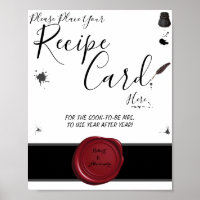 Place Recipe Card Here Pen & Inkwell Shower Sign