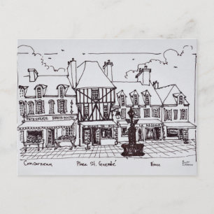Place Saint-Guenole, Concarneau Brittany Postcard