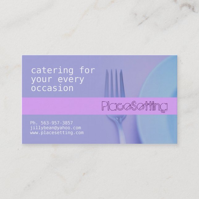 Place Setting Business Cards (Front)