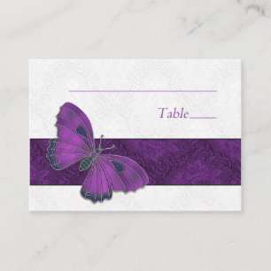 Place setting card Butterfly Brocade Purple