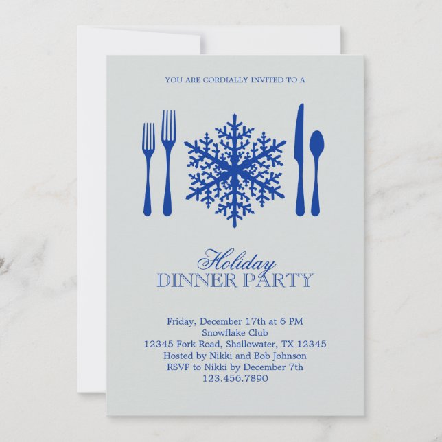 Place Setting Christmas Dinner Party Invitation (Front)