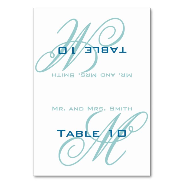 Place Setting Monogram Table Number (Front)