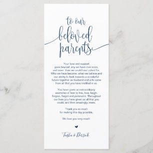 Place Setting Thank You Card for beloved Parents