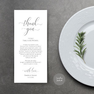 Place Setting Thank You, Elegant Dark Grey Card