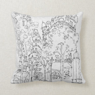 Place St. Andre des Arts   Paris, France Cushion