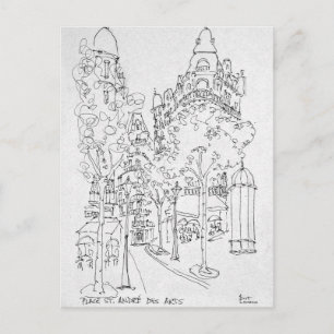 Place St. Andre des Arts   Paris, France Postcard