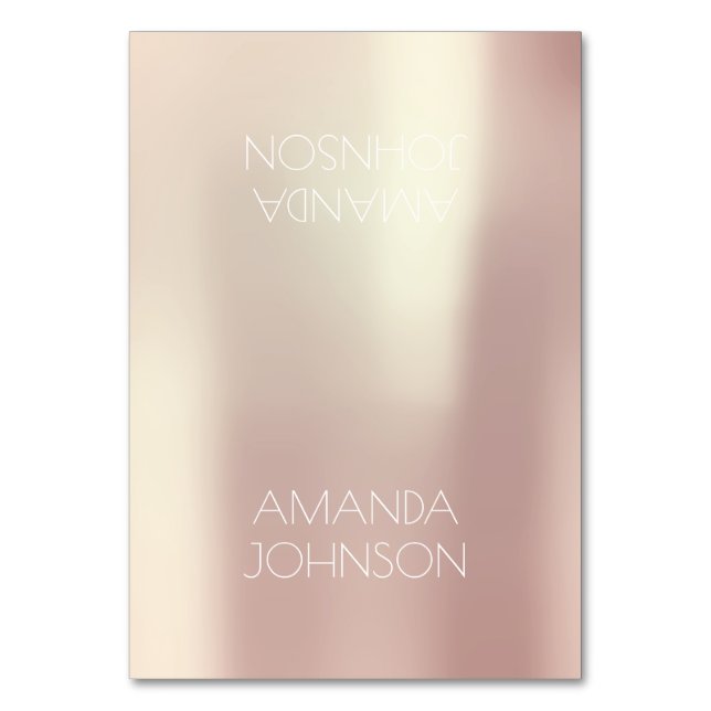 Place Table Card Rose Gold Personalised Name (Front)