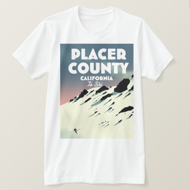 Placer County California ski poser T-Shirt (Design Front)