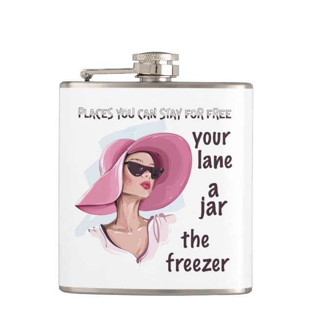 Places to Stay for Free Hip Flask (Front)