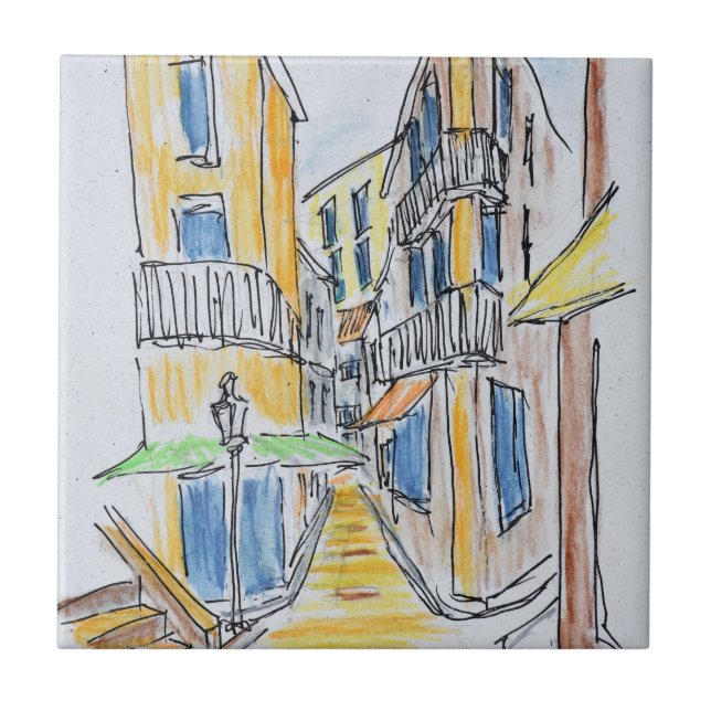 Placette Abbe Robert Jarred | Old Nice, France Ceramic Tile (Front)