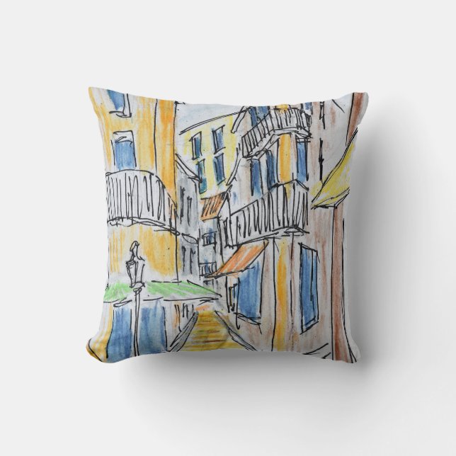 Placette Abbe Robert Jarred | Old Nice, France Cushion (Front)