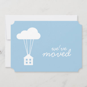 Placid Blue House & Cloud  Housewarming Invite