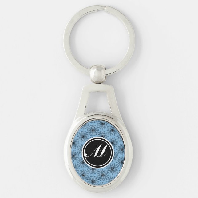 Placid Blue Star Kaleidoscope Key Ring (Front)