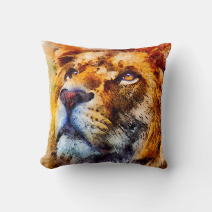 Placid Lion Face Cushion