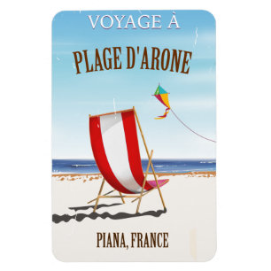 Plage d'Arone ,France vintage poster Magnet