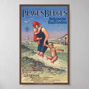 Plages Belges Vintage Poster 1920