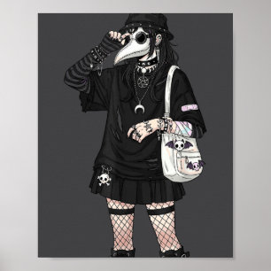 Plague Doctor Gothic Cottagecore Moth Face Mask Oc Poster
