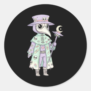 Plague Doctor Gothic Pastel Cute Moth Face Mask Oc Classic Round Sticker