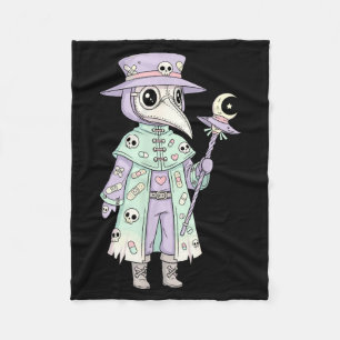 Plague Doctor Gothic Pastel Cute Moth Face Mask Oc Fleece Blanket