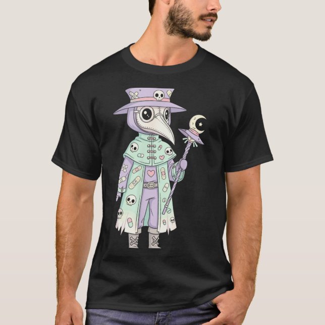 Plague Doctor Gothic Pastel Cute Moth Face Mask Oc T-Shirt (Front)