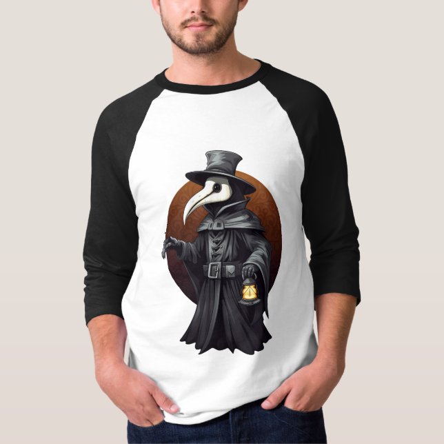 Plague Doctor Lantern T-Shirt – Dark Gothic (Front)