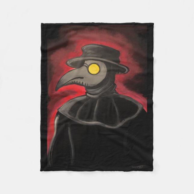 Plague Doctor Painting Sticker  Fleece Blanket (Front)