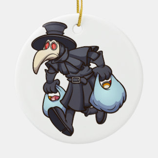 plague doctor shopping ceramic ornament