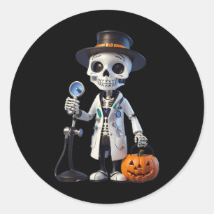 Plague Doctor Skeleton Doctor Halloween Paramedic Classic Round Sticker