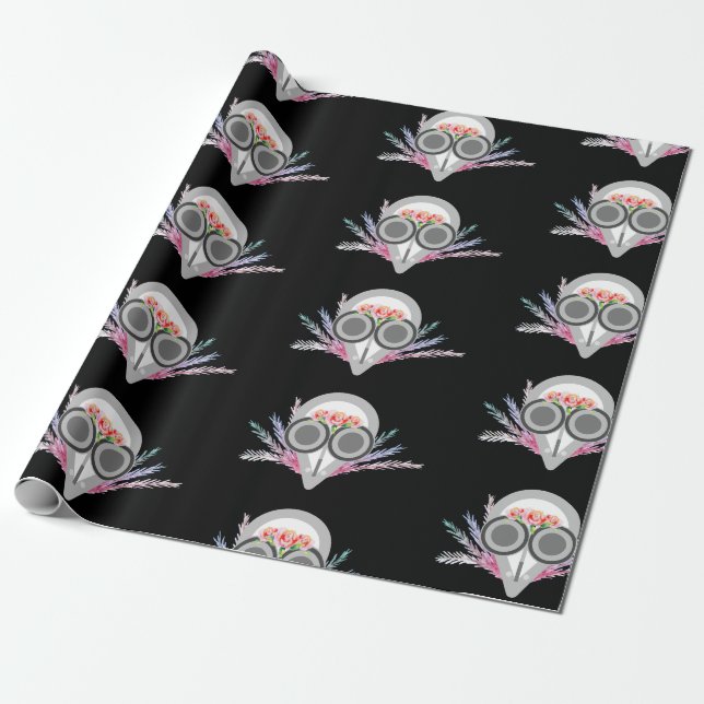 Plague Doctor Spooky Whimsical Halloween  Wrapping Paper (Unrolled)