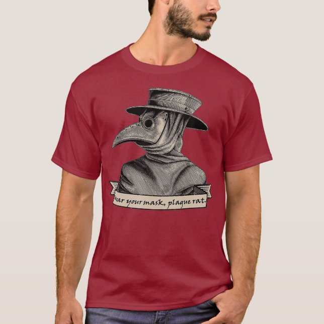 Plague Doctor Wear Your Mask Plague Rat T-Shirt (Front)