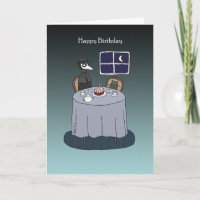 Plague Doctor with Black Cat Funny Goth Birthday