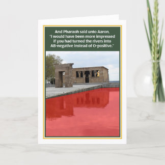 Plague of Blood AB-negative Funny Passover Card