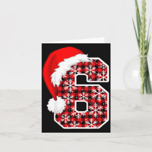 Plaid 6 7 Six Seven Meme Xmas Santa Hat Christmas Card
