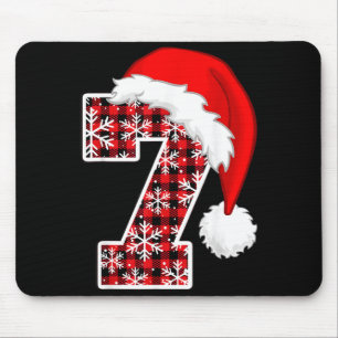Plaid 6 7 Six Seven Meme Xmas Santa Hat Christmas Mouse Pad