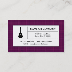 plaid acoustic guitar business card