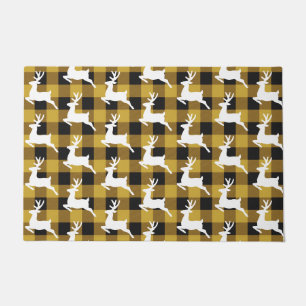 Plaid and deer doormat