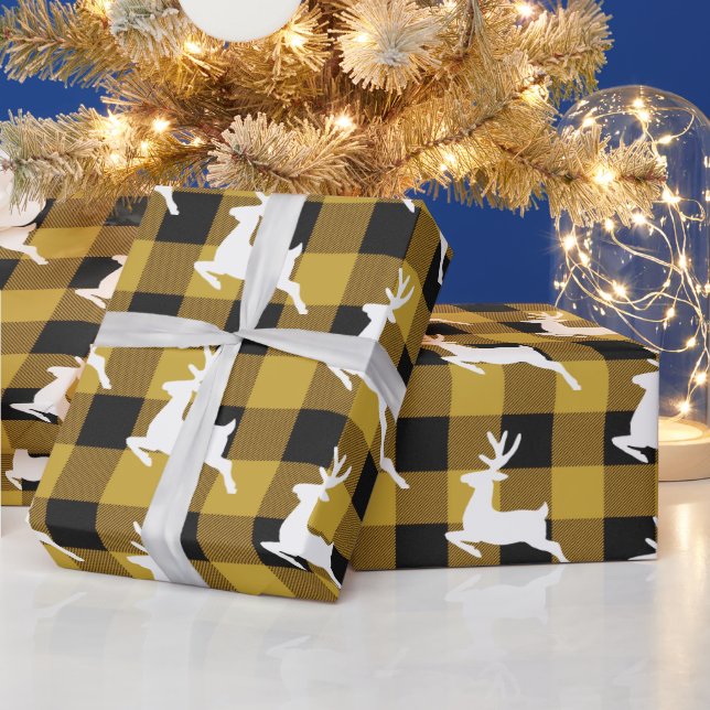 Plaid and deer  wrapping paper (Holidays)