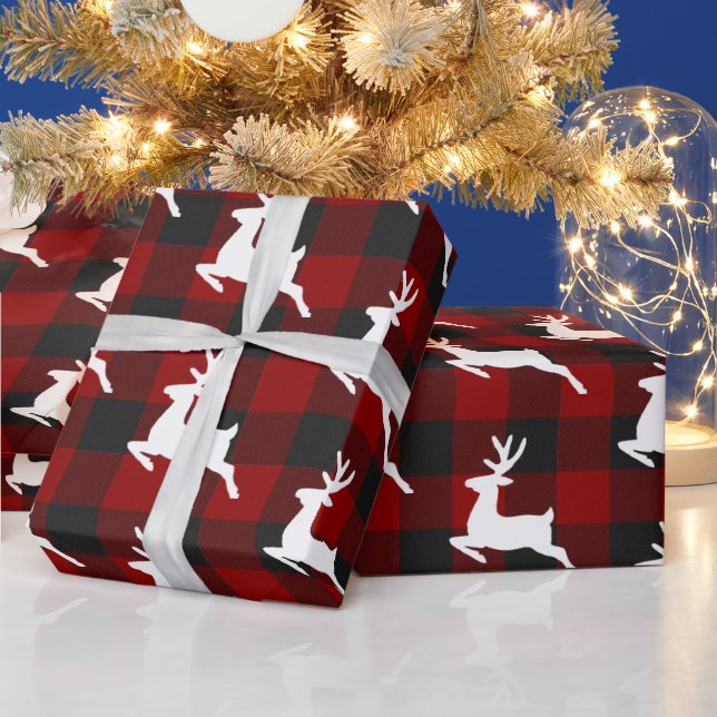 Plaid and deer  wrapping paper (Holidays)