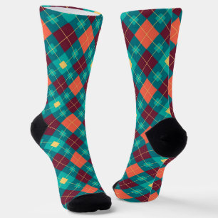 Plaid and Diamonds  Socks