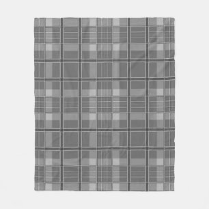 Plaid and lace black white grey cute girly fleece blanket