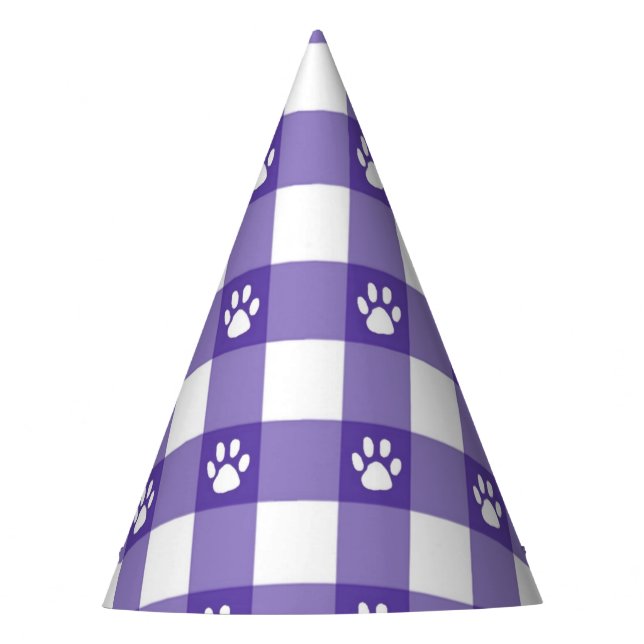 Plaid and paws party hat (Front)