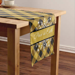 Plaid and snowflake custom Table Runner