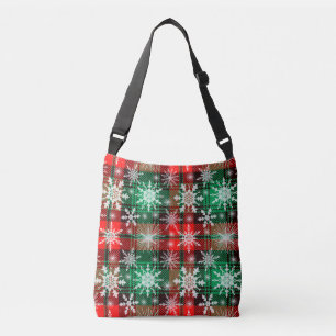 Plaid And Snowflakes Christmas Pattern 1 Crossbody Bag