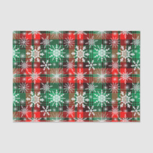 Plaid And Snowflakes Christmas Pattern 1 Tissue Paper