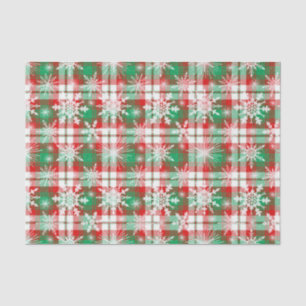 Plaid And Snowflakes Christmas Pattern 3 Tissue Paper
