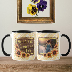 Plaid And Sunflowers Grandma Coffee Mug